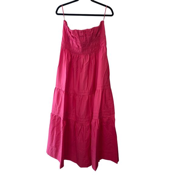 Anthropologie NWT The Somerset Strapless Maxi Dress Hot Pink Size Large - Picture 5 of 9